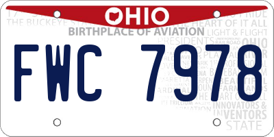 OH license plate FWC7978