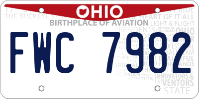 OH license plate FWC7982