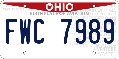 OH license plate FWC7989