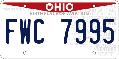 OH license plate FWC7995