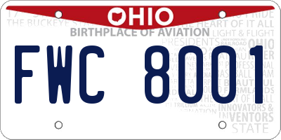 OH license plate FWC8001