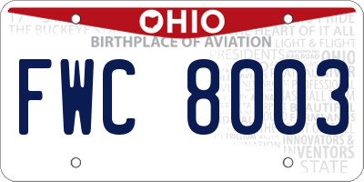 OH license plate FWC8003