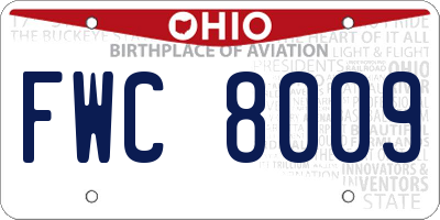 OH license plate FWC8009