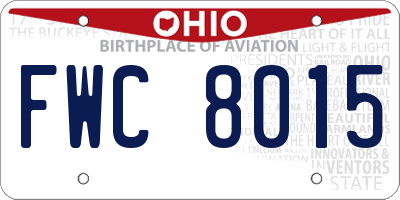 OH license plate FWC8015