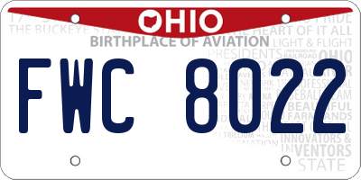 OH license plate FWC8022