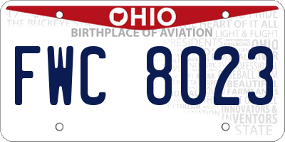 OH license plate FWC8023