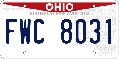 OH license plate FWC8031
