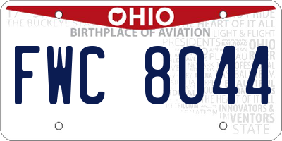 OH license plate FWC8044