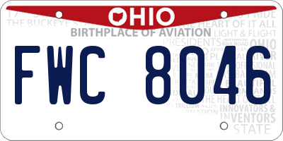 OH license plate FWC8046