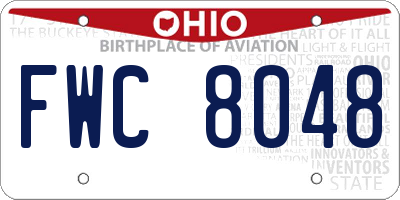 OH license plate FWC8048