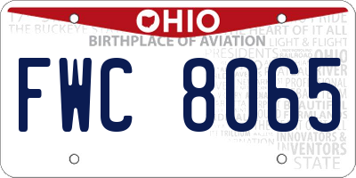 OH license plate FWC8065