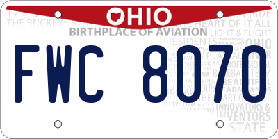 OH license plate FWC8070