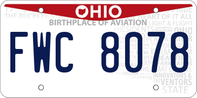 OH license plate FWC8078