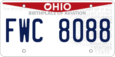 OH license plate FWC8088