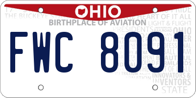 OH license plate FWC8091