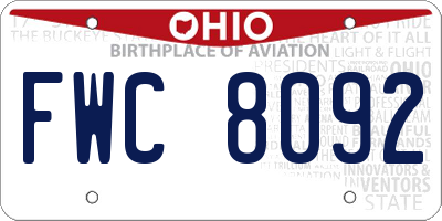OH license plate FWC8092