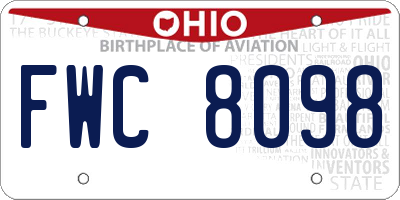 OH license plate FWC8098