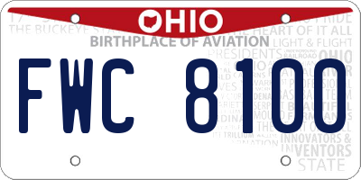 OH license plate FWC8100