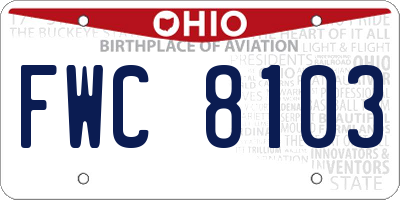 OH license plate FWC8103