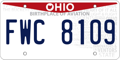 OH license plate FWC8109