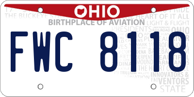 OH license plate FWC8118