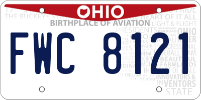 OH license plate FWC8121