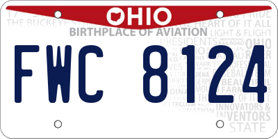 OH license plate FWC8124