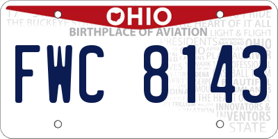OH license plate FWC8143