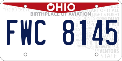OH license plate FWC8145