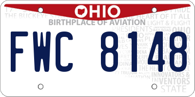 OH license plate FWC8148