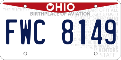 OH license plate FWC8149