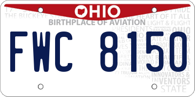 OH license plate FWC8150