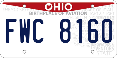 OH license plate FWC8160
