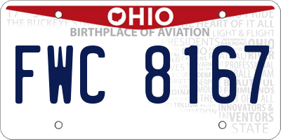OH license plate FWC8167
