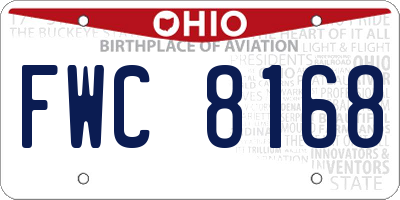 OH license plate FWC8168