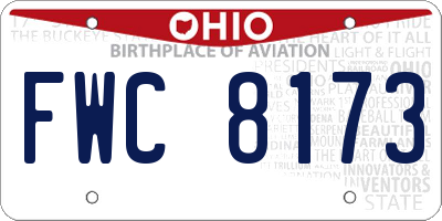 OH license plate FWC8173
