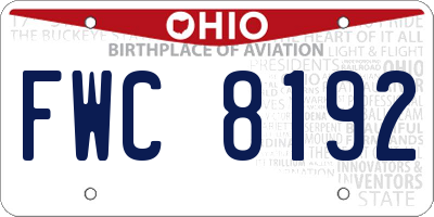 OH license plate FWC8192
