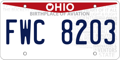 OH license plate FWC8203