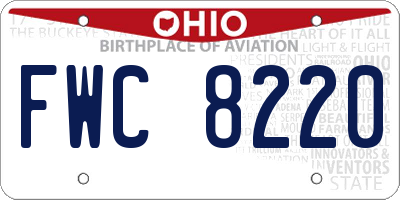 OH license plate FWC8220