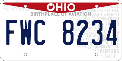 OH license plate FWC8234