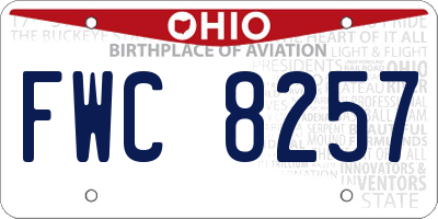 OH license plate FWC8257