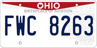 OH license plate FWC8263