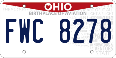 OH license plate FWC8278