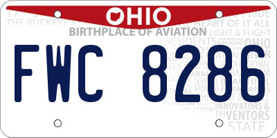 OH license plate FWC8286