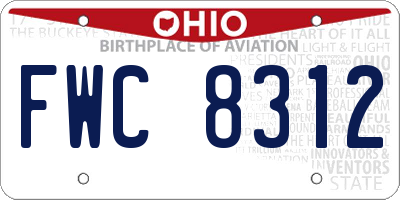 OH license plate FWC8312