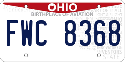 OH license plate FWC8368