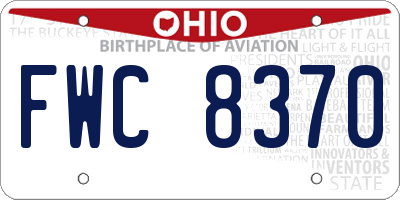 OH license plate FWC8370