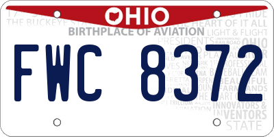 OH license plate FWC8372