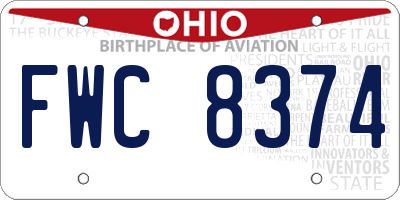 OH license plate FWC8374
