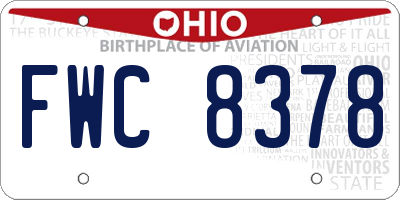 OH license plate FWC8378